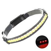 COB Led Headlamp Built-in Battery Rechargeable Headlight Head Waterproof Lamp White & Red Lighting for Camping Working
