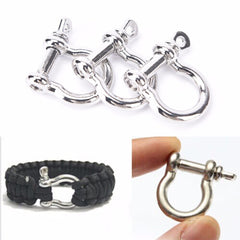 Anchor Shackle Screw Pin For Outdoor Camping Survival Rope Bracelets O-Shaped Stainless Steel Shackle Buckle