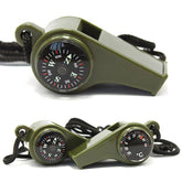 1Pcs Outdoor Whistle Compass Thermometer 3 In 1 Camping Hiking Accessory Multi-Functional Survival Tools Nylon Neck Rope Compass