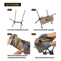 Portable Camping Chairs Outdoor High Back Chair For Fishing Trekking BBQ Parties Gardening Indoor Use