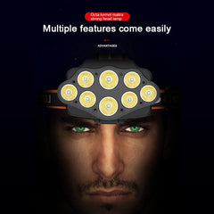 12 LED Headlamp Rechargeable Fishing headlight Super Bright Camping Lantern Light Waterproof Outdoor Run Hiking Head Lamp