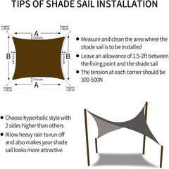 Summer outdoor waterproof and UV shade sail 300D Oxford cloth shade canvas garden terrace canopy camping sun shelter