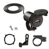 Waterproof Motorcycle USB Charger 12V 5V 1.5A Adapter for Phone & Mobile Devices - 112CM Cable Length