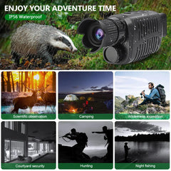 1080P HD Night Vision Monocular, 5X Zoom, Dual-use Telescope, 7-Level Infrared, IP54 Waterproof for Outdoor Hunting