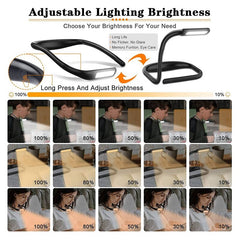 Fashion reading Light,Neck Book Light, Rechargeable, 3 Color Adjustable Brightness, Flexible Arm,Night Lamp For Reading,Camping
