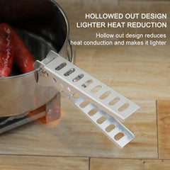 Camping Anti-Scald Pot Pan Gripper Folding Handle Hollow Cookware Anti-hot Holder Clip for Picnic Camping Tool