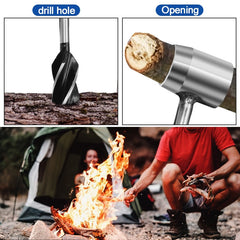 Drill Bits Outdoor Survival Punch Tool Camping Bushcraft Manual Hole Maker Wrench Wood Drill Core Woodworking