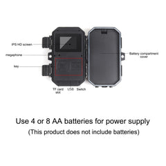 30MP 4K Trail Camera Hunting Camera 2 Inch IPS LCD Color Screen 48 Infrared LED Lights
