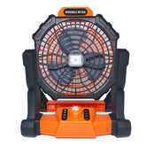 Rechargeable Tent Fan With Hook 7800Mah Camping Light Fan With LED Light For Camping Jobsite Garden Outdoor Hiking