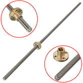 500mm Lead Screw 8mm Thread 2mm Pitch Lead Screw with Copper Nut