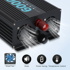GreenZech DM Pure Sine Wave Inverter | 4000W 5000W 6000W Peak | 12V 17V 24V 48V to 220V AC Converter