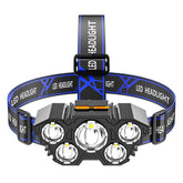 5LED with Built-in 18650 Battery USB Rechargeable Portable Flashlight Lantern Torch Headlamp Outdoor Camping Headlight fishing