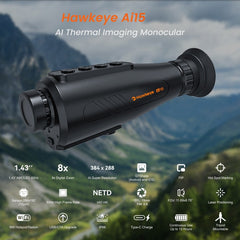 AI Thermal Monocular Thermal Imaging Camera - 8x Digital Zoom, 60Hz AMOLED Display, IP66 Waterproof, Built-in 32GB Storage, WiFi Hotspot/Station for Smartphone Connectivity
