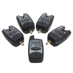 Wireless Digital Water-resistant Fishing Alarm Set 4 Fishing Bite Alarm + 1 Receiver in Case for Carp Fishing