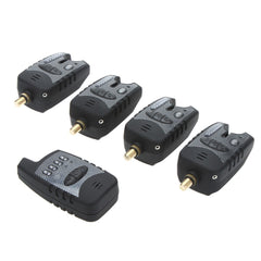 Wireless Digital Water-resistant Fishing Alarm Set 4 Fishing Bite Alarm + 1 Receiver in Case for Carp Fishing