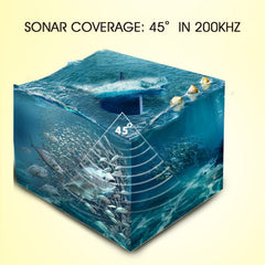 Wired Transducer Fishfinder LCD Boat Fish Detector, 45° Beam, 200Khz, 180m Depth - Pinpoint Fish Location!