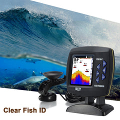 Wired Transducer Fishfinder LCD Boat Fish Detector, 45° Beam, 200Khz, 180m Depth - Pinpoint Fish Location!