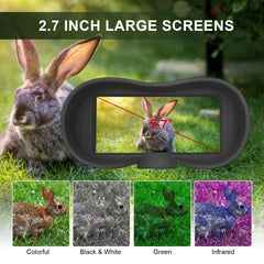 4K Infrared Head Mounted Night Vision Goggles with 2.7" TFT Screen 8X Digital Zoom 350-400M Night Range for Cave Searching, Security Hiking, Night Fishing, Hunting, Wildlife Watching