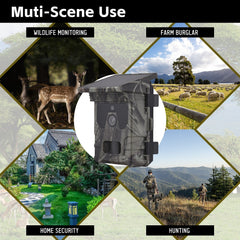 Solar Powered Night Vision Trail Camera 50MP 4K Hunting Camera Built-in Battery 0.5s Trigger Time 120° Detection Angle with 32G Memory Card