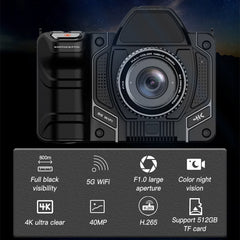 4.2 Inch Large OLED Screen 4K 40MP Full Black Visibility Camera 7-level Infrared 10X Digital Zoom 5G WiFi Night Vision Goggles with 64G Memory Card