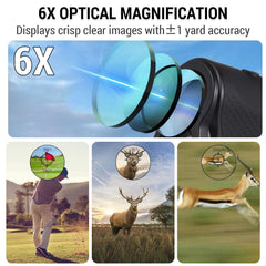 Golf Rangefinder 6X Magnification Digital Hunting Measurement Monocular Telescope