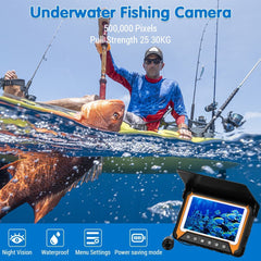 5" IPS Digital Color LCD Screen Monitor 15/30M Underwater Fishing Camera 120° 5M Pixels 8 Pcs IR Night Vision for River/Ice Fishing