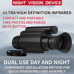 Magnification 4X Digital Zoom Infrared Night Vision Scope 1.2 Inch OLED Screen 3MP Monocular