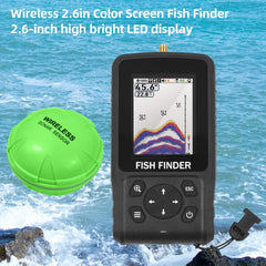 Portable Wireless Fish Finder 2.6in Color Screen, 2.6-160ft Depth, 90° 433MHz Sonar - Long-Distance Fishing Gear