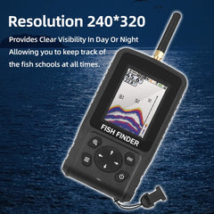 Portable Wireless Fish Finder 2.6in Color Screen, 2.6-160ft Depth, 90° 433MHz Sonar - Long-Distance Fishing Gear