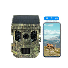 TFT 2.0 inch Display Solar Energy 1080P 16MP Night Vision IP66 Waterproof BT WiFi APP Infrared Hunting Camera