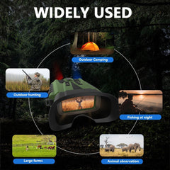 Night Vision Binoculars for Adults with Full Color Night Vision Backlit Buttons 4x Optical Zoom 8x Digital Zoom 250-300m Viewing Distance