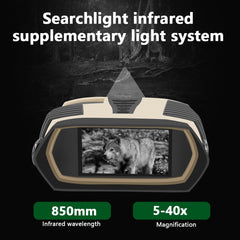 Binoculars with Camera Night Vision Scope 4X Optical Zoom 8X Digital 3" LCD Screen 2.5K Video 3W IR Waterproof IP65 for Hunting Outdoor Telescope
