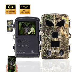Trail Camera 8K Wildlife Camera with BT GPS WiFi APP Night Vision Camera Waterproof 60MP Photos Fast Trigger Hunting Camera