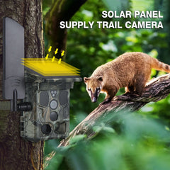 4G LTE Trail Camera Live-Streaming 2K 30MP Night Vision 0.3s Trigger Time 120° Wide Sensor Hunting Camera