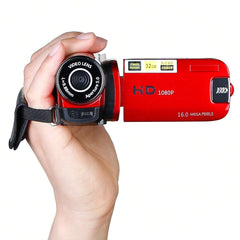 1080P Digital Video Camera with 16X Zoom, 2.7" LCD, Portable Design, Voice Recording, Supports 32GB SD Card