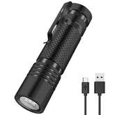 800LM Type-C Fast Rechargeable EDC Flashlight with 18650 Battery Power Indicator Waterproof Mini LED Torch