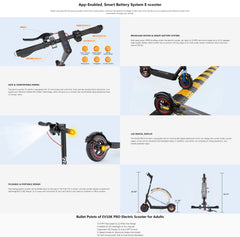 Electric Scooter 36V 11.4AH Battery 500W Motors 10inch Solid Tires 30-40KM Max Mileage 150KG Max Load Folding E-Scooter