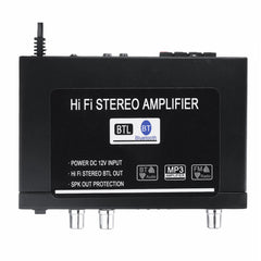 12V/220V 2CH Hi-Fi Audio Stereo Power Amplifier Bass Bluetooth FM Radio Car Home
