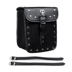Universal Motorcycle Front Rear Fork Tool Pouch Side Bag Saddlebag PU Leather