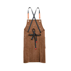Multi-pocket Canvas Work Apron Washable Dust-proof Apron For Craftsman Carpenter Mason