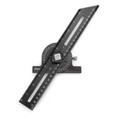 CNC Precision Gauge Ruler with 360° Rotation, Dual Metric & Inch Measurements, Durable Anodized Aluminum, Black