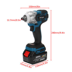 520N.m Electric Cordless Brushless Impact Wrench Riveter Drill Driver Kit