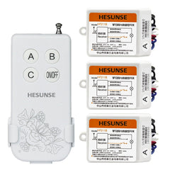 3104W 1N3 220V 433mhz 3 Ways Wireless Remote Control Light Switch With 3 Receivers for LED Lamp