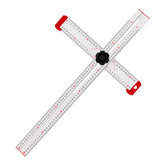 High Precision Aluminum Alloy Angle Ruler for Woodworking - Adjustable Drilling & Marking Gauge, Easy Assembly, Red/Silver