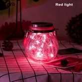 Hanging Solar Powered Crackle Glass Jar Lamp Lantern String Fairy Light Romantic Indoor Outdoor Decoration