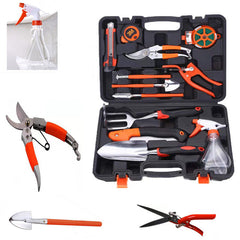 Aluminum Alloy Garden Tool Box Elbow Branch Shears Big Wood Saw Aluminum Alloy Shovel 12 Piece Garden Tool Set