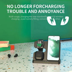 Q10b Wireless Charger, Fast Charging for Phones, Earphones & Smartwatches, 15W Max, QC3.0/PD, Black, Durable ABS
