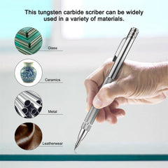 Tungsten Carbide Scriber Set - 2 Tools, 10 Replacement Tips, Magnetic, Durable Aluminium, Ergonomic Design, 15cm