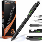 9-in-1 Multi-Tool Pen: Ballpoint, Screwdrivers, Stylus, LED Light, Ruler & More - Perfect Gift for Men & Women