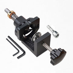 35mm Hinge Jig Drill Guide Locator Kit with Clamp - Aluminum Alloy Hole Punch for Cabinet Door Installation